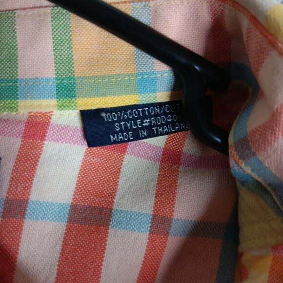 Panhandle Slim Rough Stock Shirt Mens XL Yellow Plaid Western Dress Button Down - Picture 7 of 14